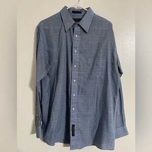 Vintage 90s Brittany Bay Men’s Long Sleeve Button Up  blue Shirt Men’s Large